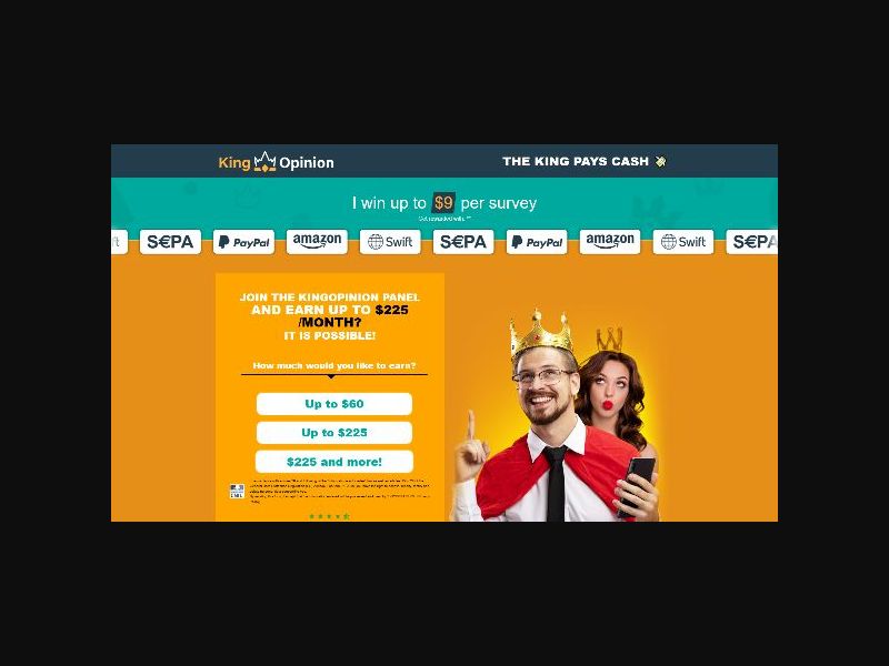 King Opinion - Earn with Surveys - SOI (US,CA,UK + more)