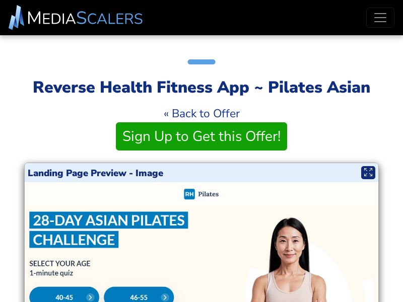 Reverse Health Fitness App ~ Pilates Asian [US, UK, FR, ES]