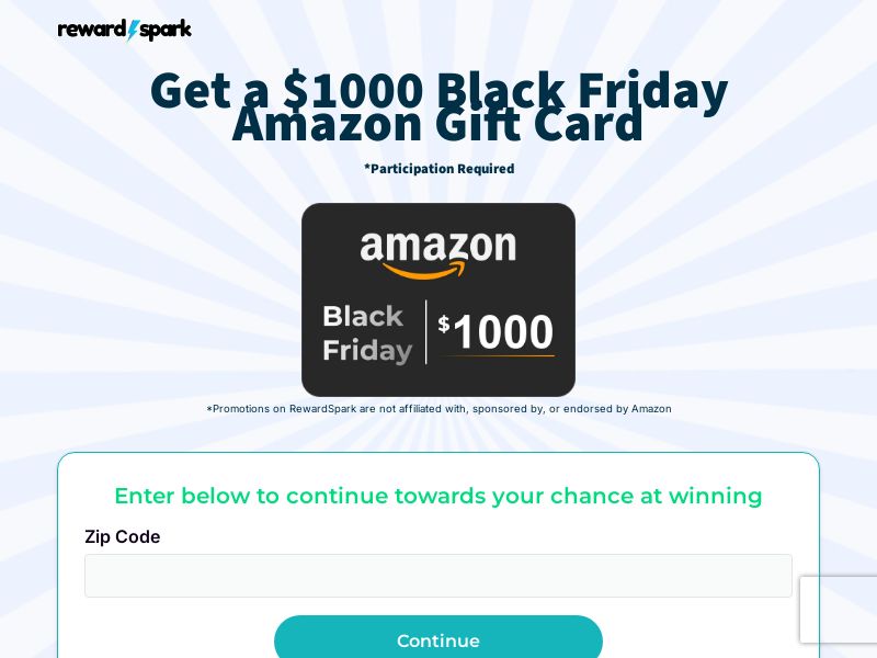 RewardSpark - Amazon Black Friday $1000 - US
