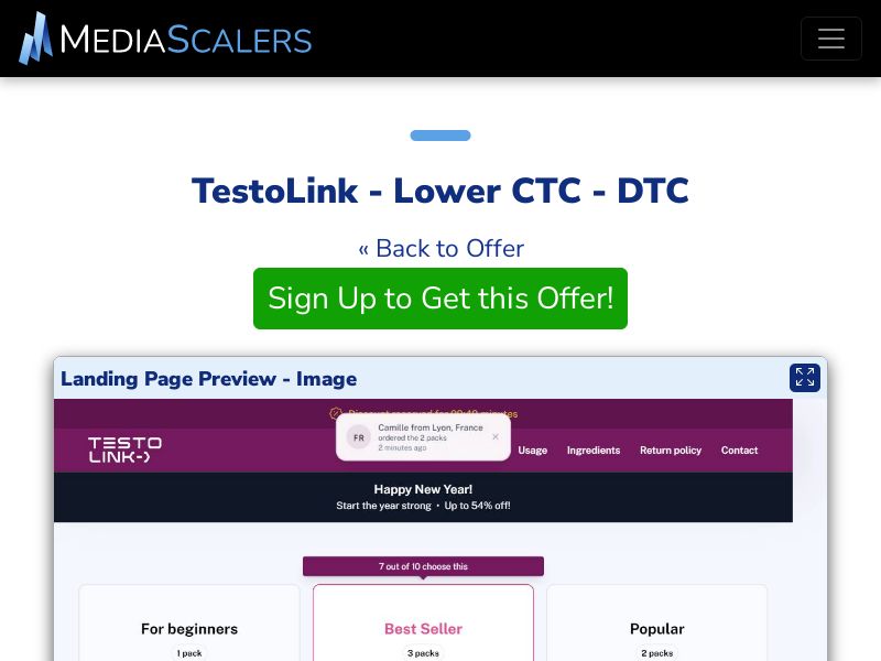 TestoLink - Lower CTC - DTC (Event Tracking) [SE]