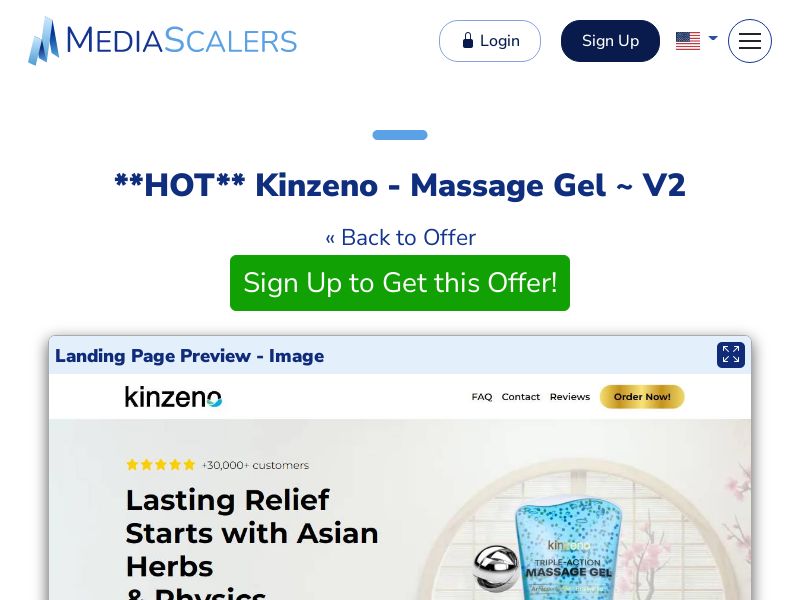 Kinzeno - Massage Gel ~ V2 (Event Tracking) [US, DE, CA, AU, UK, FR, IL, +44 More]
