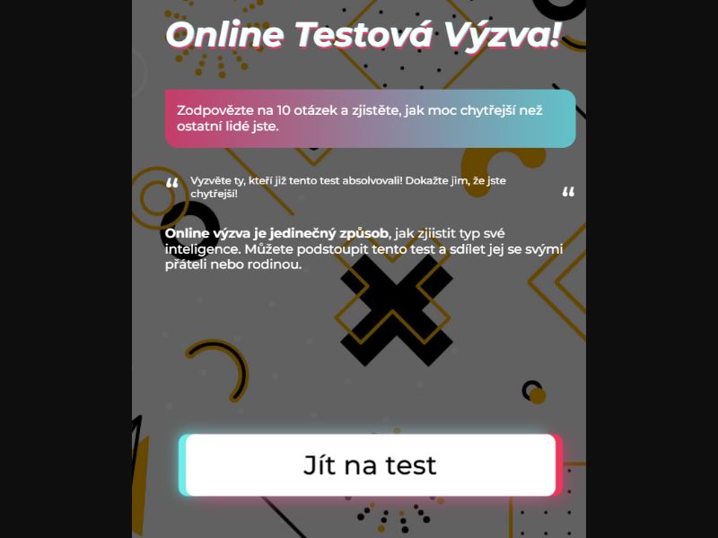 [MOB] Quiz IQ tik tok test minimum /CZ Click2Sms *FB/TT Pixel*
