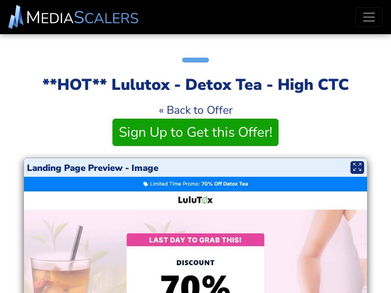 Lulutox - Detox Tea - High CTC {+Advertorial, DTC, Multi-Lang, Alt-Landers} (Event Tracking) [US, DE, UK, FR, SE]