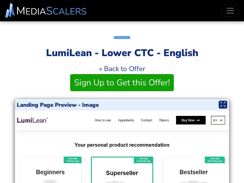 LumiLean - Lower CTC - English {+DTC only} [IE]