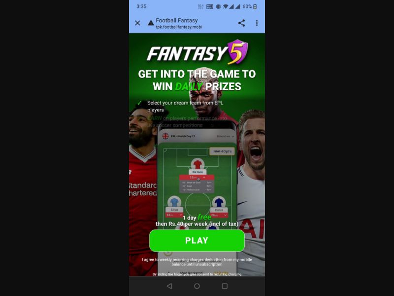 [MOB] FootballFantasy /PK [Telenor] - 2 Click