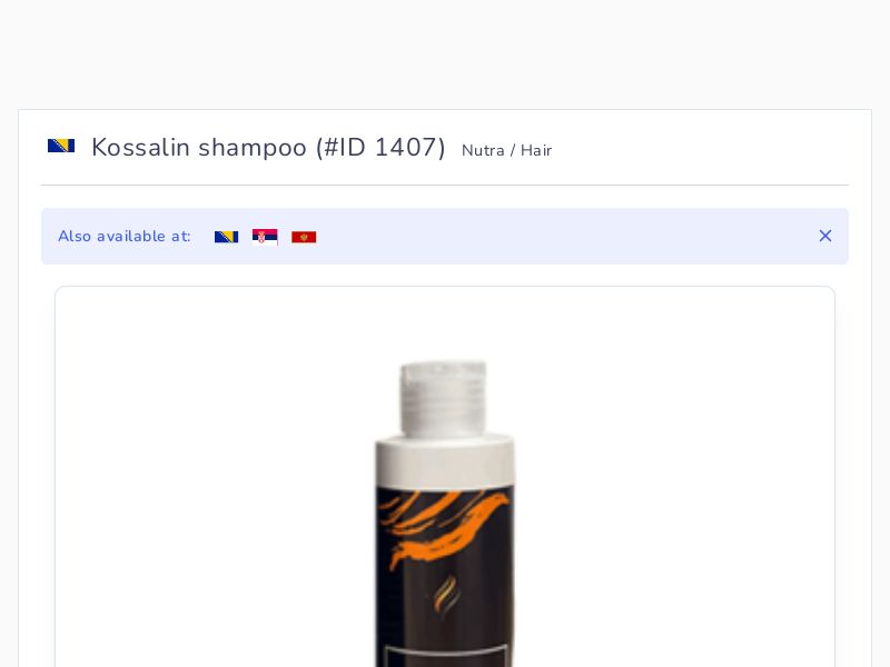 Kossalin shampoo